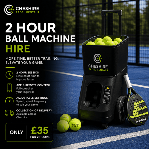 2 Hour Ball Machine Hire - Cheshire Padel Rentals